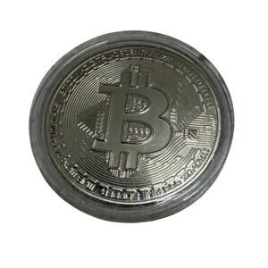 Physical Commemorative 1 Bitcoin Coin Art Collection silvery Plated.